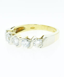 Gold Diamond Five Stone Ring 1.25ct