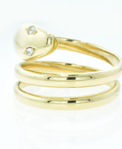 Antique 18ct Gold Diamond Snake Ring c1900
