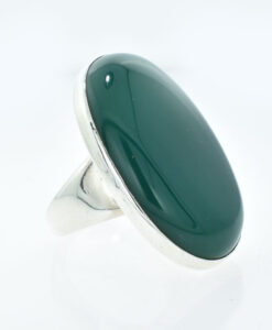 Georg Jensen Sterling Silver Ring with Green Agate #90B