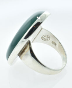 Georg Jensen Sterling Silver Ring with Green Agate #90B