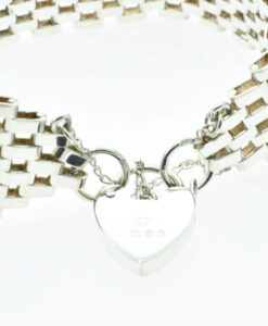 Vintage Basket Weave Sterling Silver Gate Bracelet London 1975