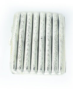 Antique Sterling Silver Ribbed Cigarette Case 1908