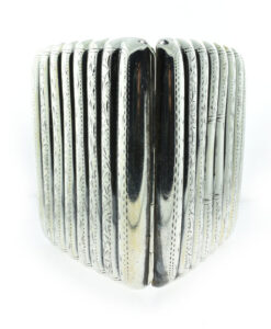 Antique Sterling Silver Ribbed Cigarette Case 1908