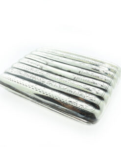 Antique Sterling Silver Ribbed Cigarette Case 1908
