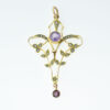 Antique Amethyst and Pearl 9ct Gold Pendant