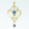 Antique 9ct Gold Blue Stone Pendant c1900