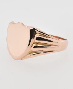 Antique 9ct Rose Gold Shield Signet Ring 1908