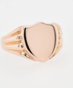 9ct Rose Gold Shield Signet Ring 1908