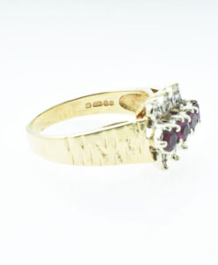 Retro Vintage 9ct Gold Diamond and Ruby Ring