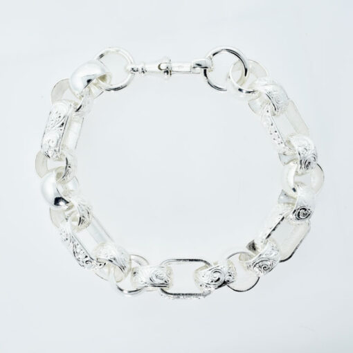 Gents solid silver Gypsy link bracelet
