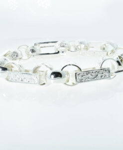 GENTS SOLID SILVER GYPSY LINK BRACELET