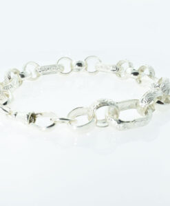 GENTS SOLID SILVER GYPSY LINK BRACELET
