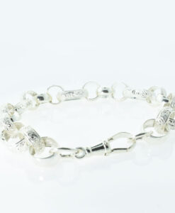 GENTS SOLID SILVER GYPSY LINK BRACELET