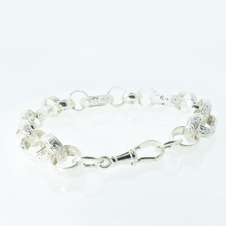 GENTS SOLID SILVER GYPSY LINK BRACELET - The Jewellery Warehouse