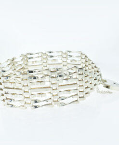Vintage Seven Bar Sterling Silver Gate Bracelet