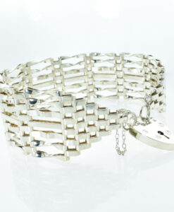 Vintage Seven Bar Sterling Silver Gate Bracelet