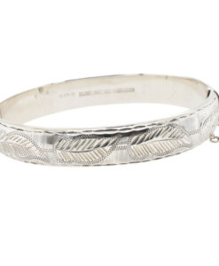 Vintage Sterling Silver Leaf Bangle
