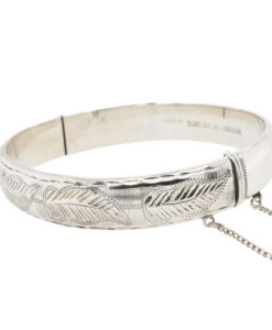 Vintage Sterling Silver Leaf Bangle 1987