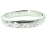 Vintage Half Engraved Sterling Silver Bangle
