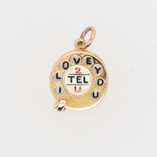 9ct Gold I LOVE YOU Telephone Charm by Georg Jensen