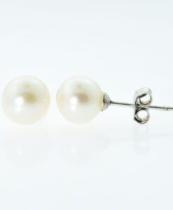 Silver Pearl Stud Earrings