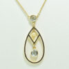 Antique Gold Aquamarine and Pearl Pendant