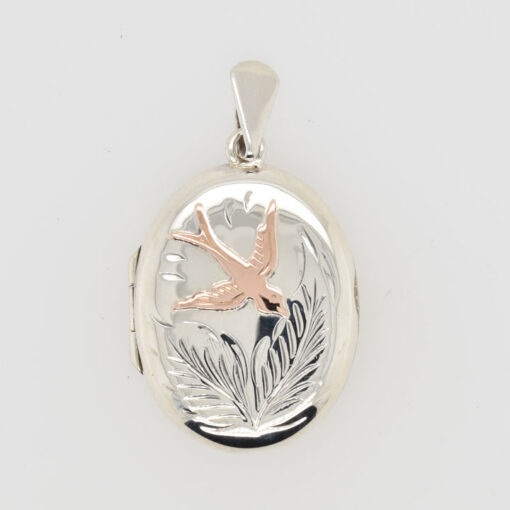 Vintage Gold and Sterling Silver Swallow Locket