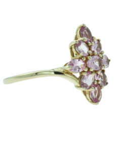 9ct Gold Pink Topaz Cluster Ring