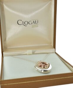 CLOGAU Tree of Life Silver and 9ct Rose Gold Oval Locket