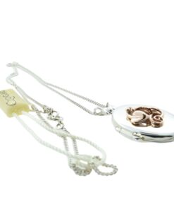 CLOGAU Tree of Life Silver and 9ct Rose Gold Oval Locket