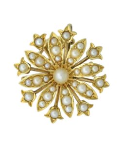 Gold Pearl Daisy Pendant