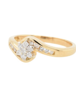 18ct Yellow Gold 0.25ct Diamond Cluster Ring