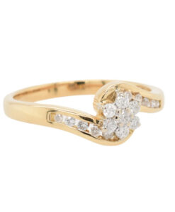 18ct Yellow Gold 0.25ct Diamond Cluster Ring
