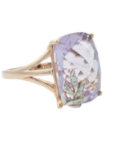 9ct Rose Gold Diamond & Amethyst Ring