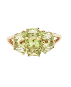 Gold Peridot Cluster Ring