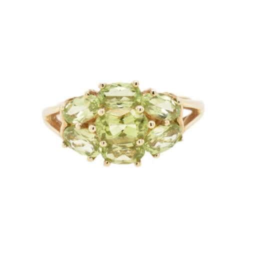 Gold Peridot Cluster Ring