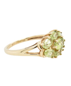 9ct Gold Peridot Cluster Ring