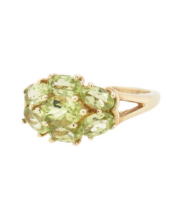9ct Gold Peridot Cluster Ring