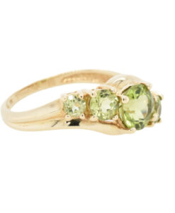 Gold Peridot Five Stone Ring