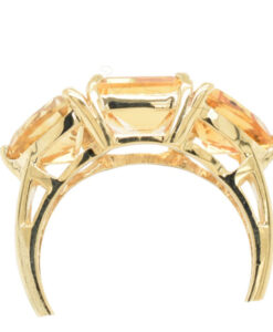 9ct Gold Citrine Three Stone Ring