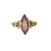 Antique 18ct Gold Diamond and Ruby Cluster Ring dated 1901