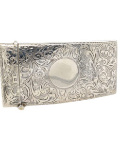Antique Silver Curved Card Case