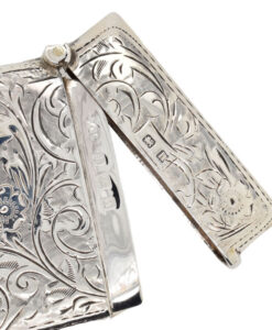 Antique Sterling Silver Curved Card Case