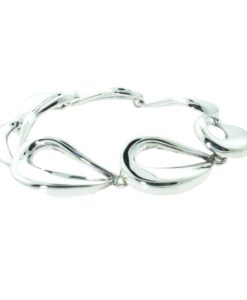 Georg Jensen Sterling Silver Tear Drop Link Bracelet