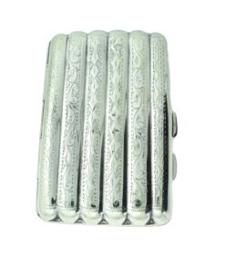 Antique Sterling Silver Ribbed Cigarette Case