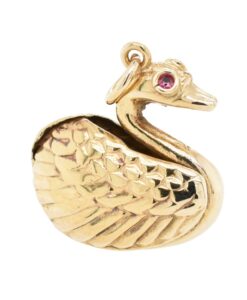 Vintage 9ct Gold Swan Charm by Georg Jensen