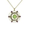 Antique Peridot, Almandine Garnet and Pearl Pendant