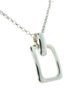 Sterling Silver Rectangular Pendant by Mappin and Webb