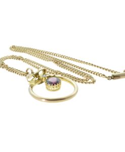 9ct Gold Almandine Garnet and Pearl Pendant