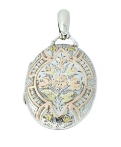 Antique Gold and Sterling Silver Oval Locket